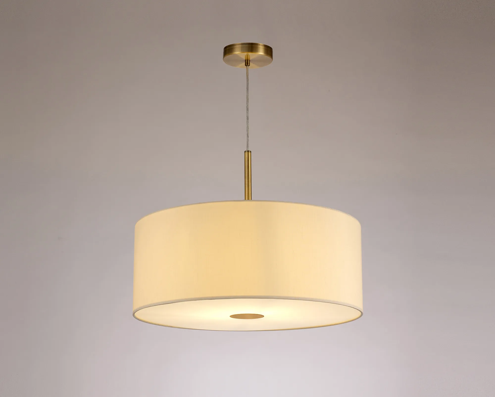 Baymont 50cm Pendant 1 Light Antique Brass, Ivory Pearl, Frosted Diffuser DK0223  Deco Baymont AB IV